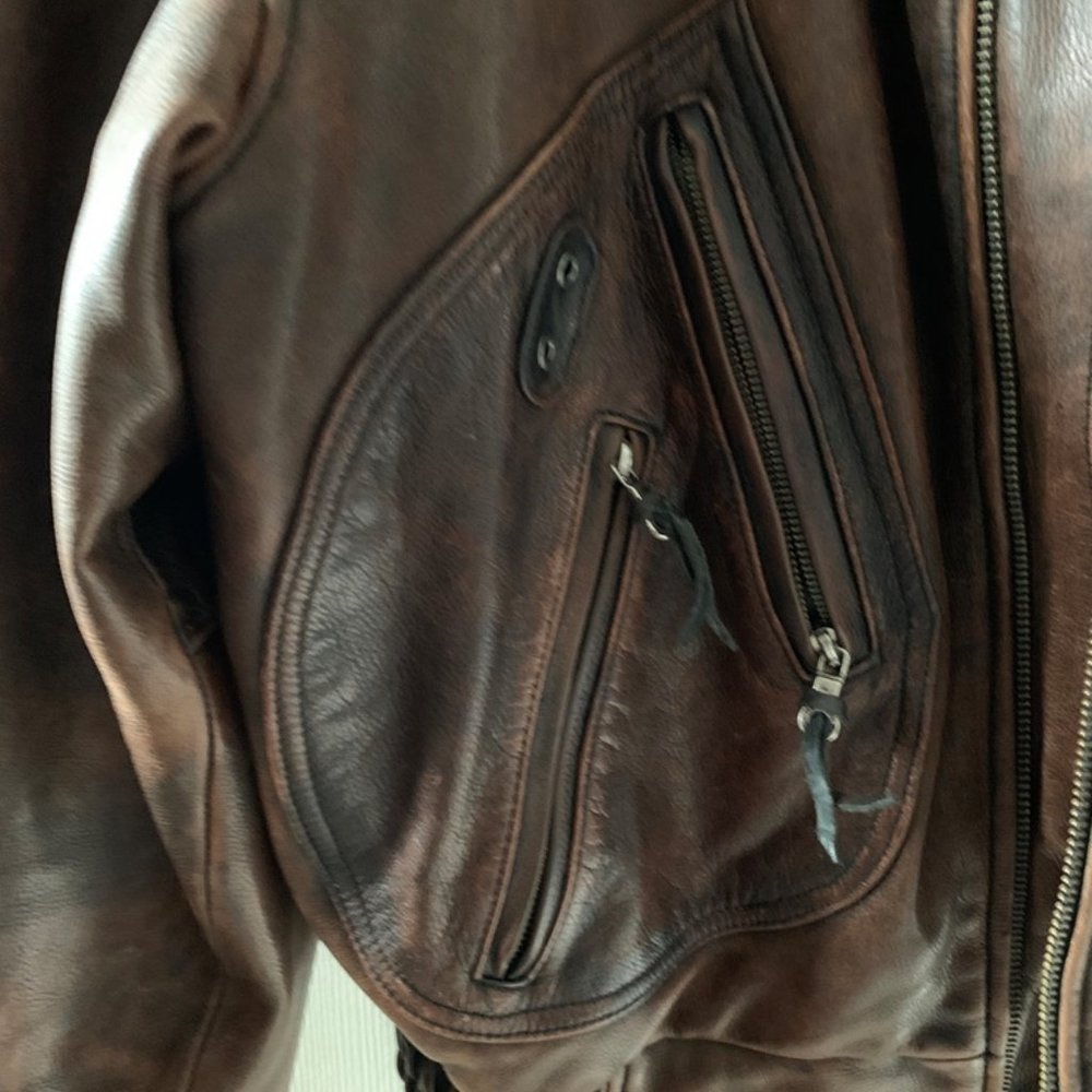 D-Pocket Harley Davidson Riding Jacket - Lrg Brown - Picture 4 of 10